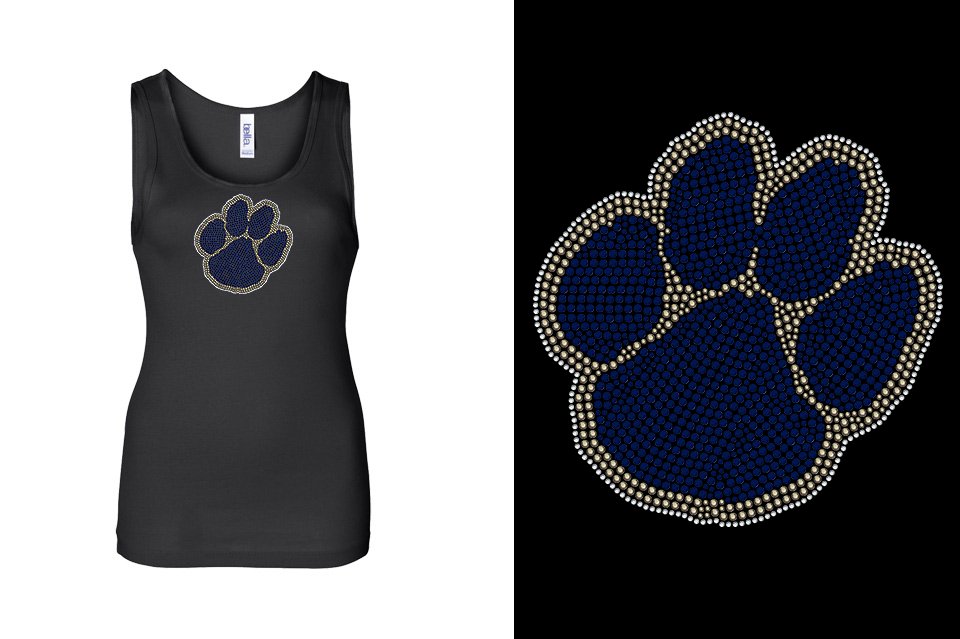 Rhinestones Seneca Paw Youth Tank