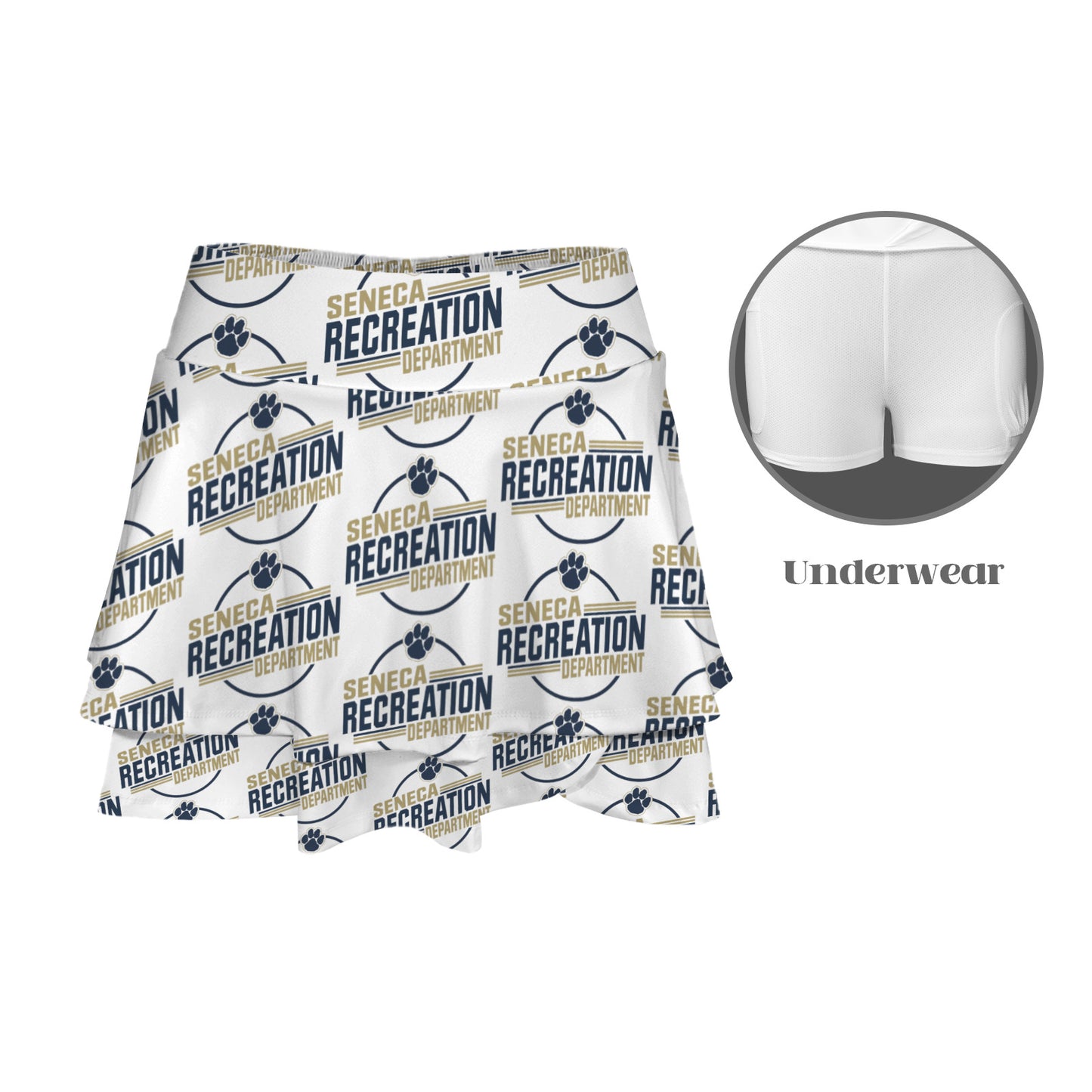 High Waist Layered Ruffle Pockets Sports Skirt
